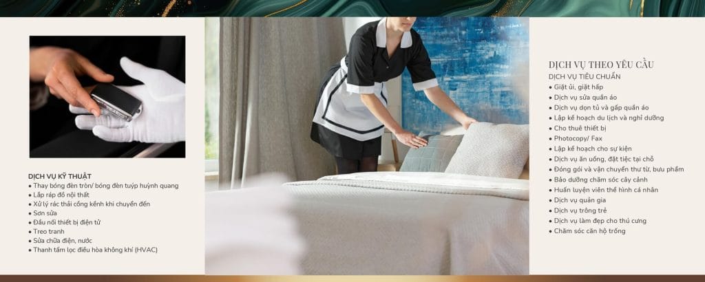 Dịch vụ kỹ thuật và dịch vụ theo yêu cầu tại Noble Westlake Tây Hồ do WorldHotels quản lý vận hành