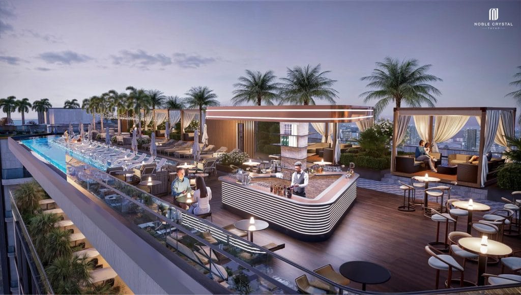 Sky Bar - Nơi cư dân được thưởng thức những ly cocktail tinh tế và đắm chìm trong âm nhạc du dương dưới bầu trời đêm.