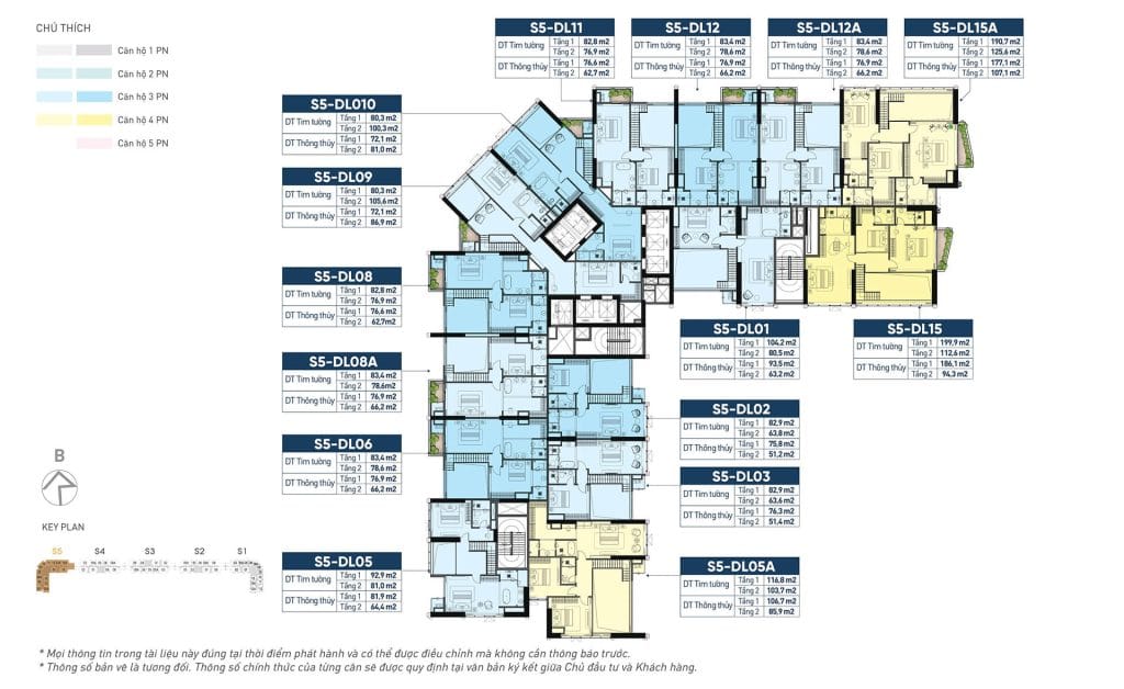 Mặt bằng tầng điển hình dự án Noble Westlake Tây Hồ